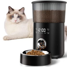 Automatic Cat Feeder, 4L Automatic Pet Feeder for Cats and Small Dogs, Timed Dry Food Dispenser with Portion Control, Voice Recorder