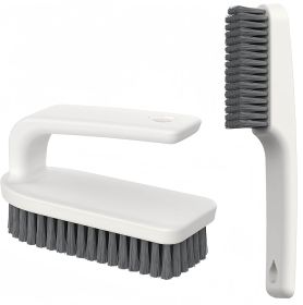 2 Pack Scrub Brush Laundry Cleaning Brush Soft Bristle Household pholstery Brush Small Scrubbing Brush Stain Remover Brushes for Fabric, Hat, Clothes
