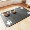 Pet Feeding Mat Food and Water Bowl Waterproof Rubber Backing