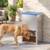 50lbs Automatic Dog Feeder, Galvanized Gravity Pet Feeder with Lockable Clear Door, Indoor and Outdoor Use