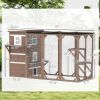 Large Outdoor Cat House for 3 Kitties, Multi-Level Design with Big Hiding Areas 2 Stories & Multiple Platforms Cat Condo