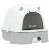 Stainless Steel Cat Litter Box Easy to Clean Kitty Litter Box with Slide-Out Tray Large Gray