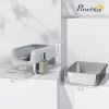 High Sided Stainless Steel Litter Box with Metal Scoop & Scoop Holder, for Easy Clean& Anti-Urine Leakage, Light Gray