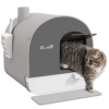 W2225P217606 A fully enclosed cat litter box designed for indoor cats, featuring a tray, spatula, and filter; equipped with air freshener