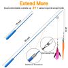 11-Pack Retractable Cat Wand Toys (15'-39'), Interactive Cat Toys for Indoor Cats