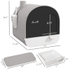 W2225P217606 A fully enclosed cat litter box designed for indoor cats, featuring a tray, spatula, and filter; equipped with air freshener