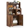 Modern Wooden Industrial Cat Litter Box Enclosure with Storage Shelves