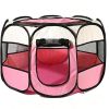 Cute Cat Playpen Foldable Portable Pet Tent Scratch-Resistant Removable Zipper Top Pets House for Indoor Cats and Small Dogs Large Indoor/Outdoor (Pin