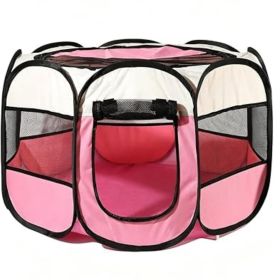 Cute Cat Playpen Foldable Portable Pet Tent Scratch-Resistant Removable Zipper Top Pets House for Indoor Cats and Small Dogs Large Indoor/Outdoor (Pin